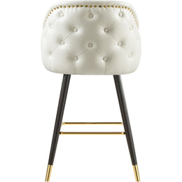 Meridian Barbosa White Vegan Leather Counter/Bar Stool