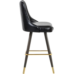 Meridian Portnoy Black Vegan Leather Counter/Bar Stool