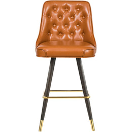 Meridian Portnoy Cognac Vegan Leather Counter/Bar Stool