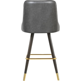 Meridian Portnoy Grey Vegan Leather Counter/Bar Stool