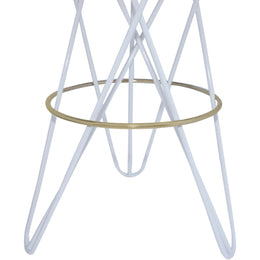 Meridian Mercury White Iron Bar Stool