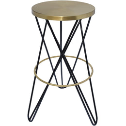 Meridian Mercury Black Iron Bar Stool