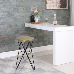 Meridian Mercury Black Iron Bar Stool