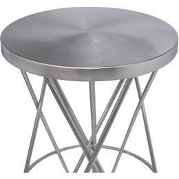 Meridian Mercury Silver Iron Bar Stool