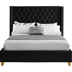 Meridian Barolo Black Velvet Queen Bed