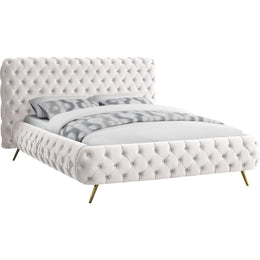 Meridian Delano Cream Velvet King Bed