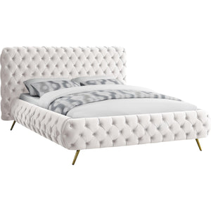 Meridian Delano Cream Velvet King Bed