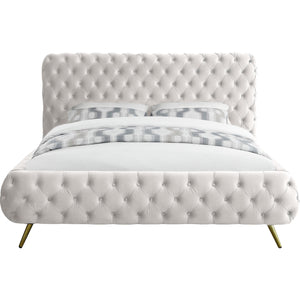 Meridian Delano Cream Velvet King Bed