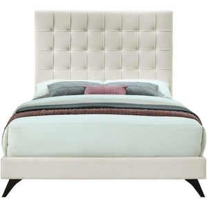 Meridian Elly Cream Velvet Full Bed
