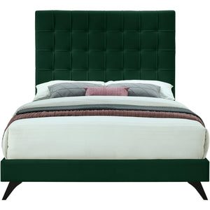 Meridian Elly Green Velvet Full Bed