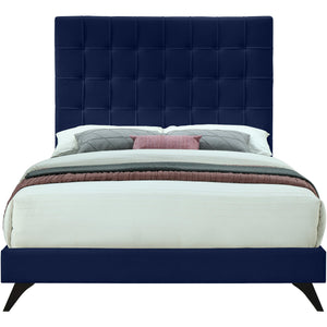 Meridian Elly Navy Velvet Full Bed