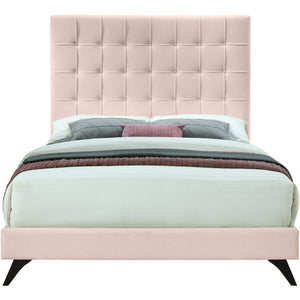 Meridian Elly Pink Velvet Full Bed