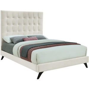 Meridian Elly Cream Velvet King Bed