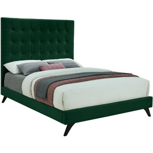 Meridian Elly Green Velvet King Bed