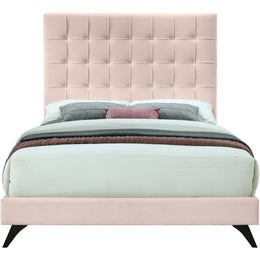 Meridian Elly Pink Velvet King Bed
