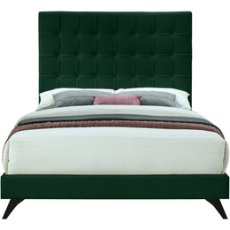 Meridian Elly Green Velvet Queen Bed