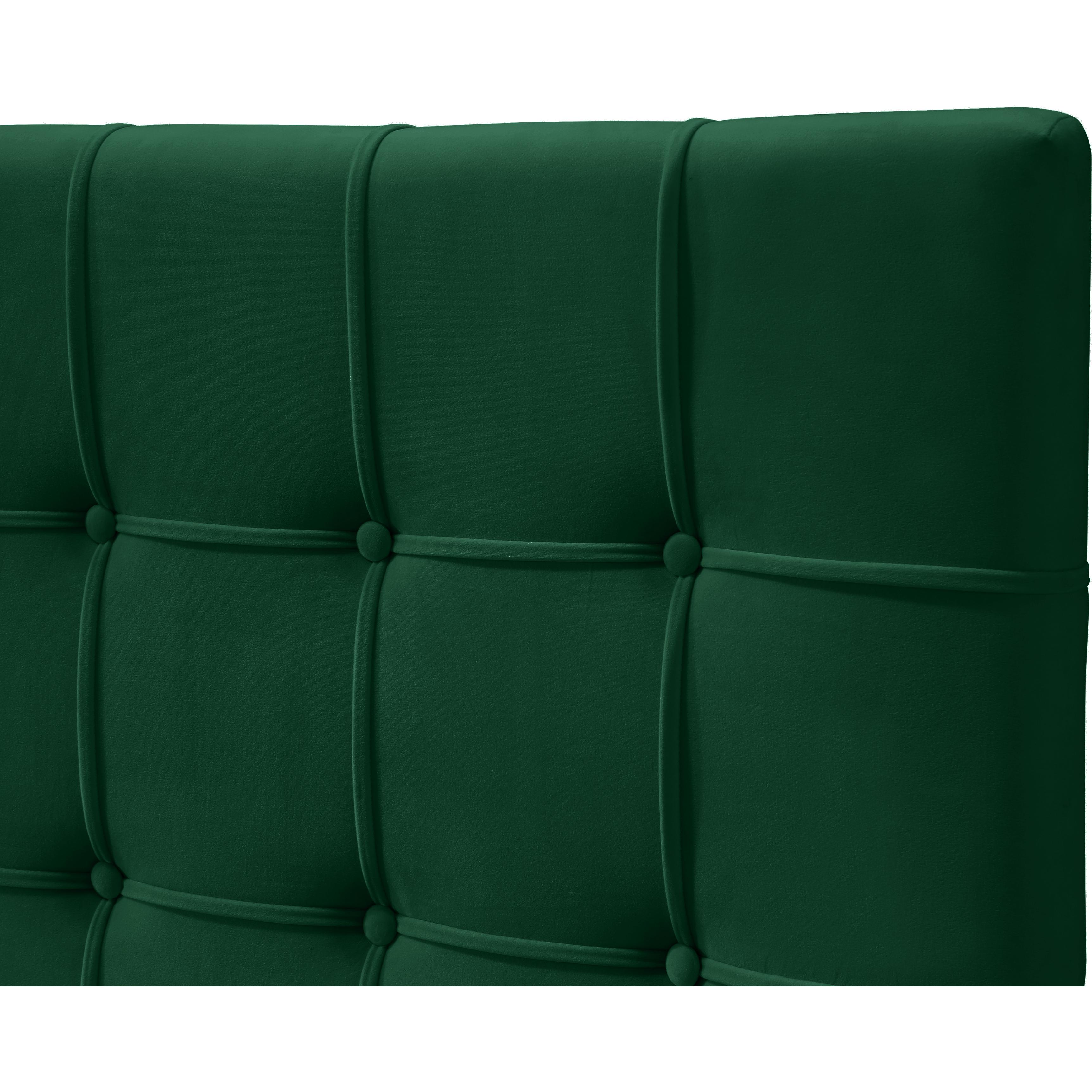 Meridian Elly Green Velvet Twin Bed