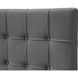 Meridian Elly Grey Velvet Twin Bed