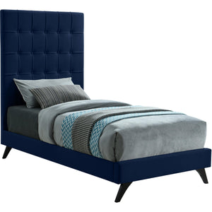 Meridian Elly Navy Velvet Twin Bed
