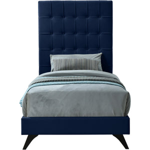 Meridian Elly Navy Velvet Twin Bed
