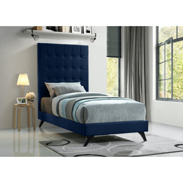 Meridian Elly Navy Velvet Twin Bed