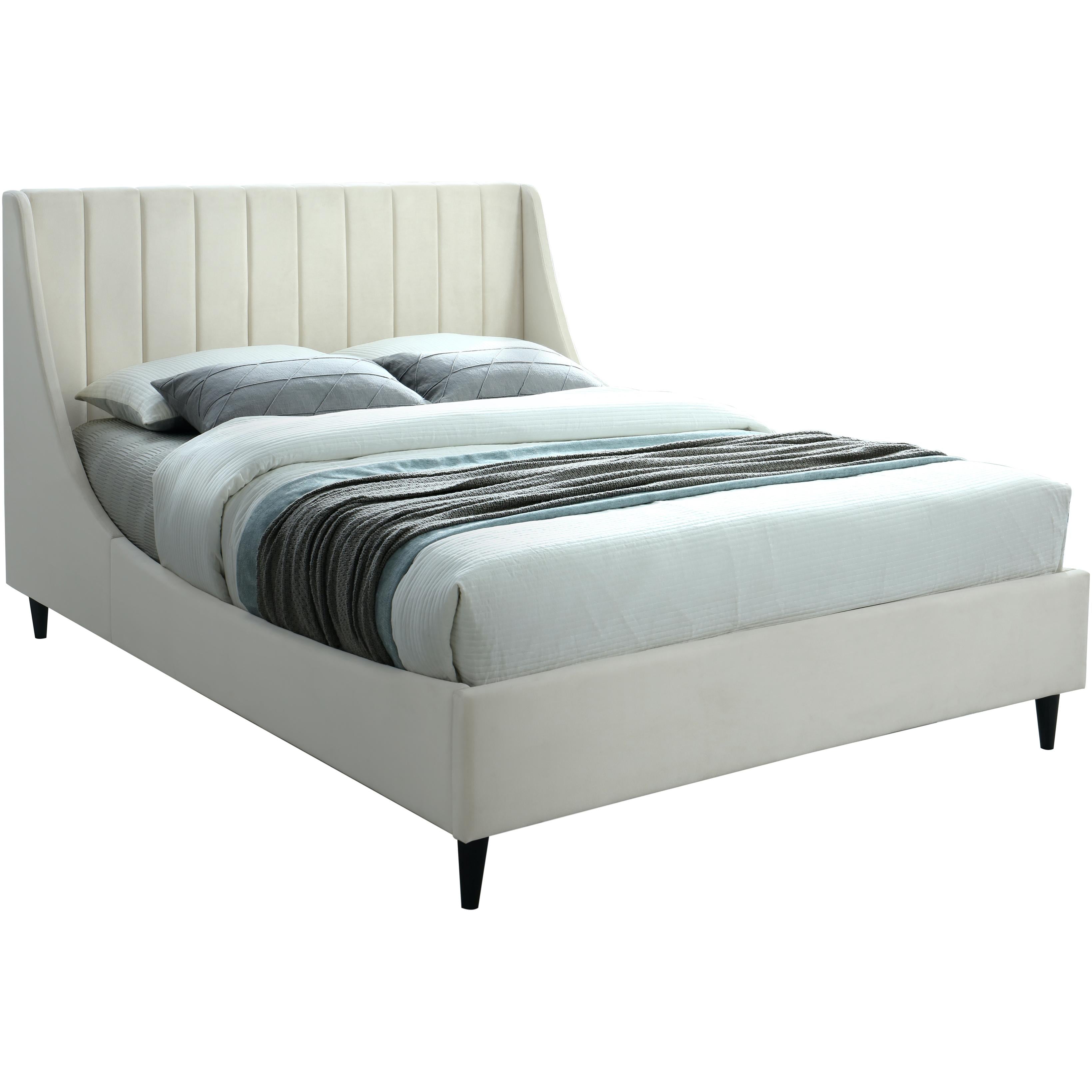 Meridian Eva Cream Velvet Full Bed
