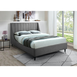 Meridian Eva Grey Velvet Full Bed