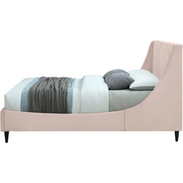 Meridian Eva Pink Velvet Full Bed