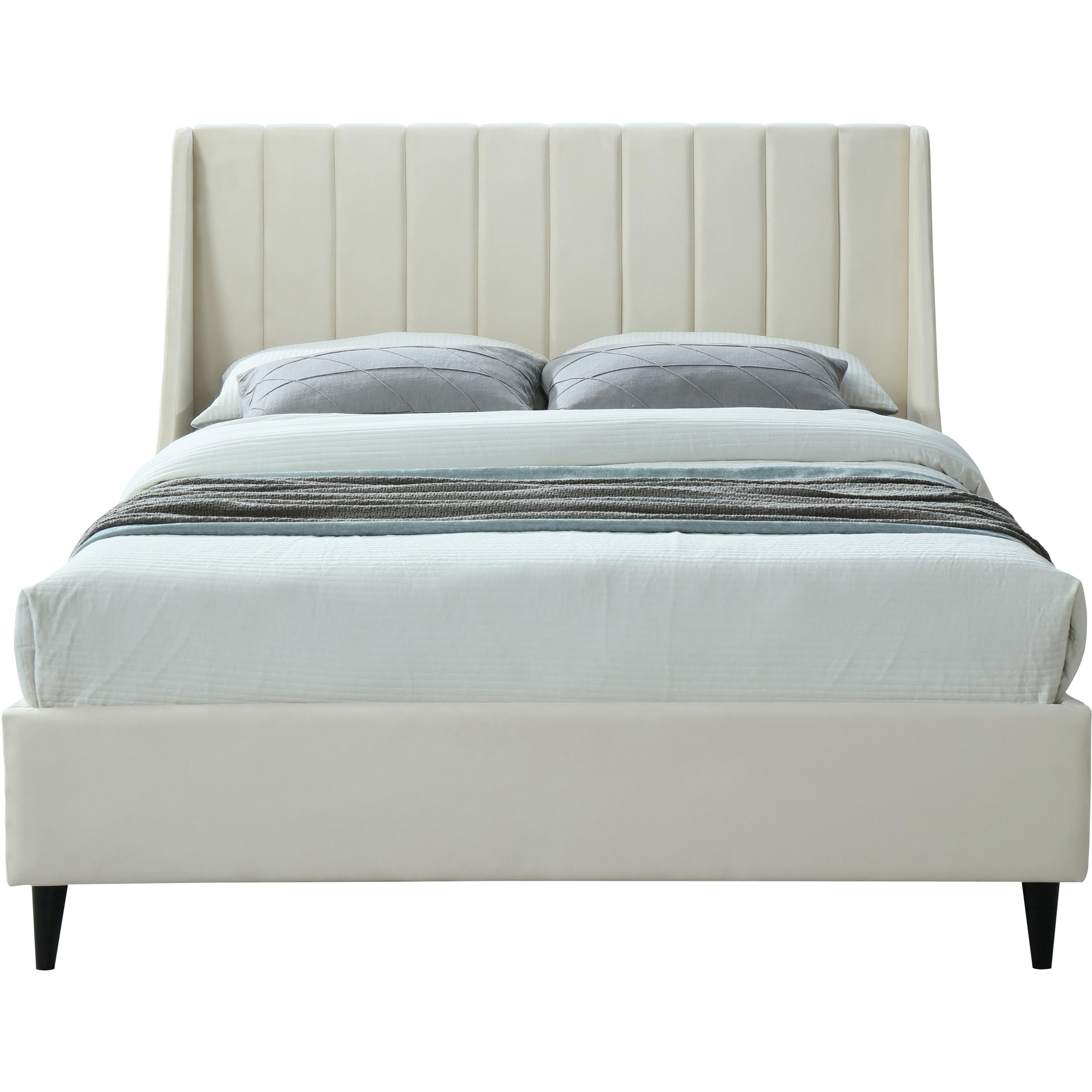 Meridian Eva Cream Velvet King Bed