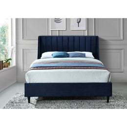 Meridian Eva Navy Velvet King Bed