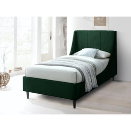 Meridian Eva Green Velvet Twin Bed