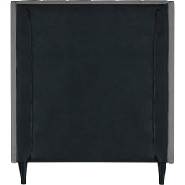 Meridian Eva Grey Velvet Twin Bed