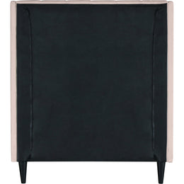 Meridian Eva Pink Velvet Twin Bed