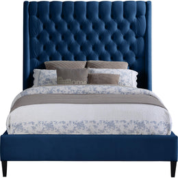 Meridian Fritz Navy Velvet Full Bed