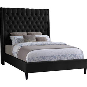 Meridian Fritz Black Velvet King Bed