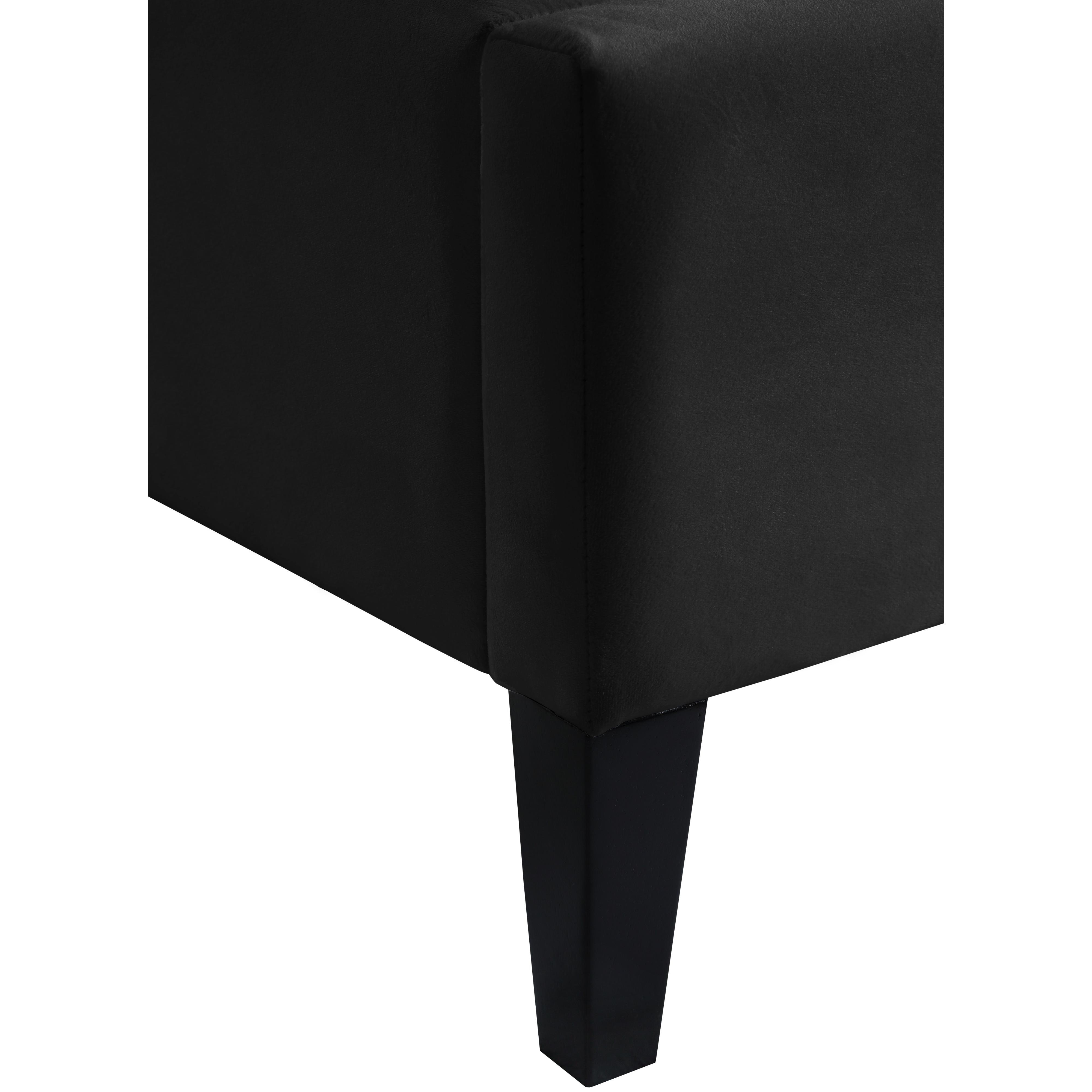 Meridian Fritz Black Velvet King Bed