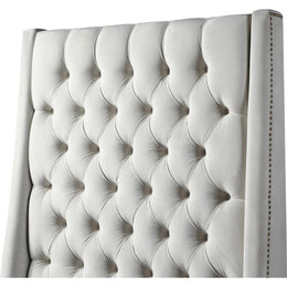 Meridian Fritz Cream Velvet King Bed