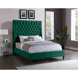 Meridian Fritz Green Velvet King Bed