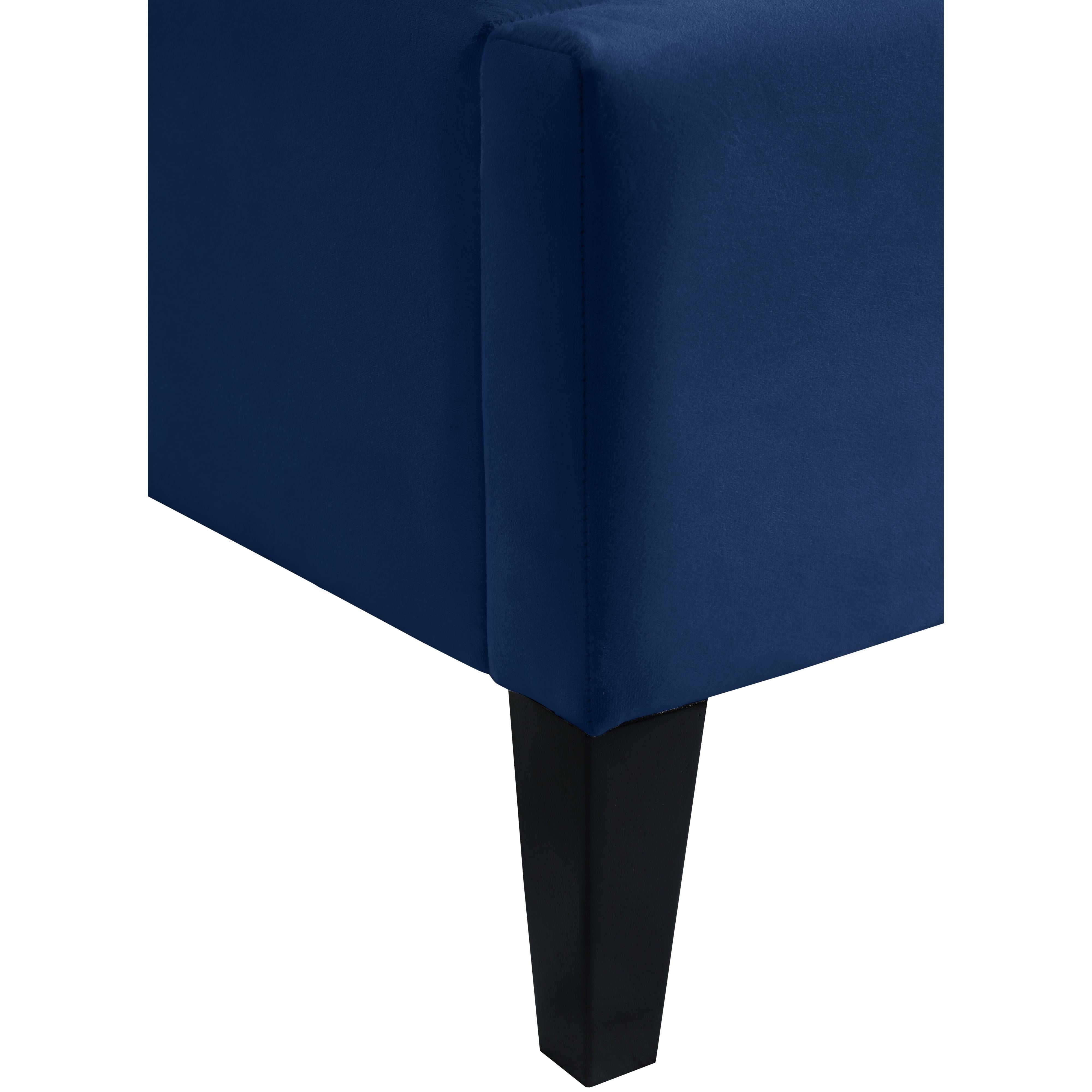 Meridian Fritz Navy Velvet King Bed