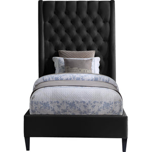 Meridian Fritz Black Velvet Twin Bed