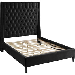 Meridian Fritz Black Velvet Twin Bed