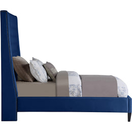 Meridian Fritz Navy Velvet Twin Bed