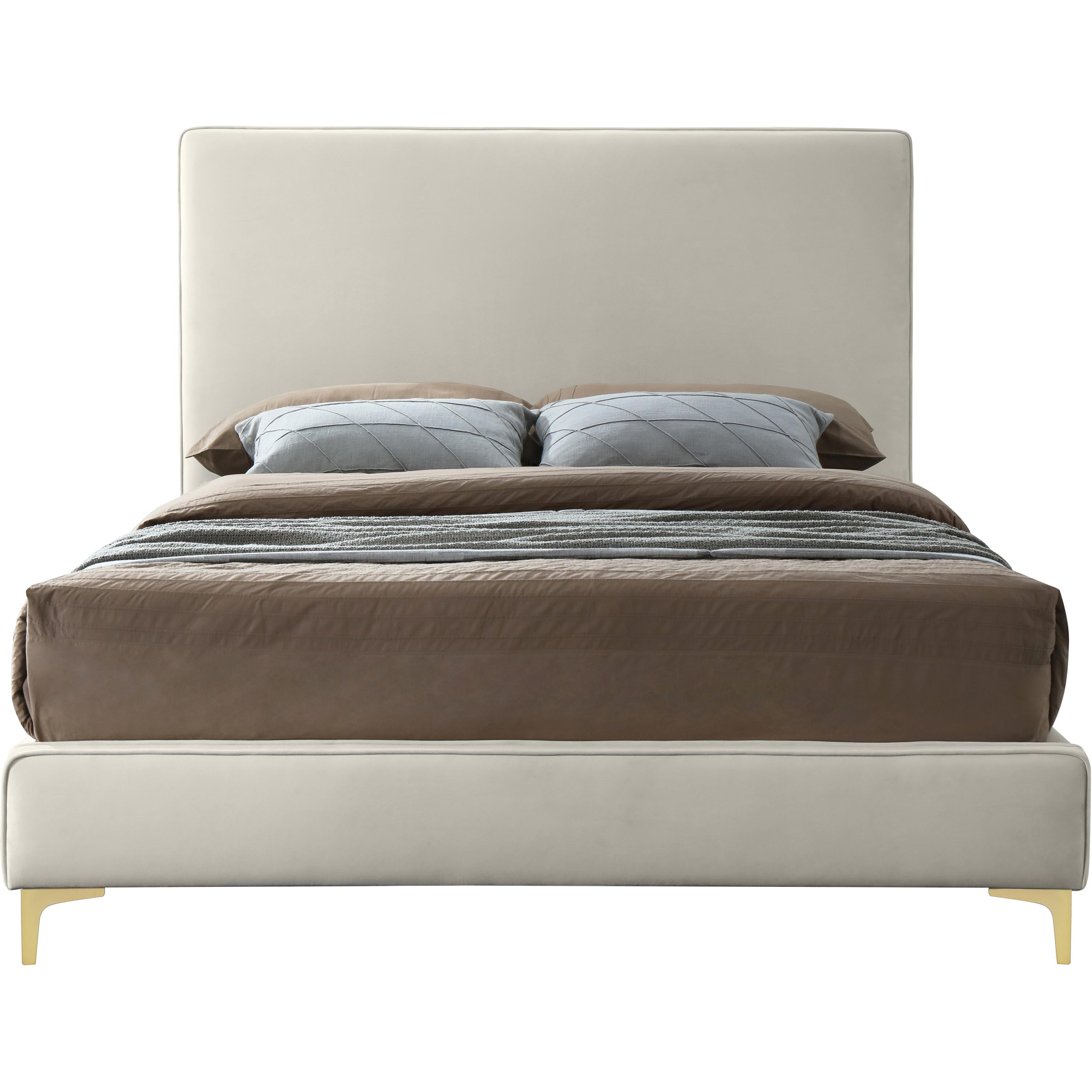 Meridian Geri Cream Velvet Full Bed
