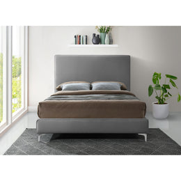 Meridian Geri Grey Velvet Full Bed
