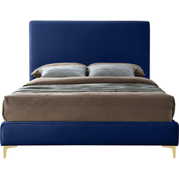 Meridian Geri Navy Velvet King Bed