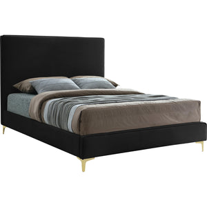 Meridian Geri Black Velvet Queen Bed