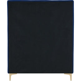 Meridian Geri Navy Velvet Twin Bed