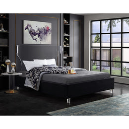 Meridian Ghost Black Velvet King Bed