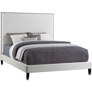 Meridian Harlie Cream Velvet Full Bed