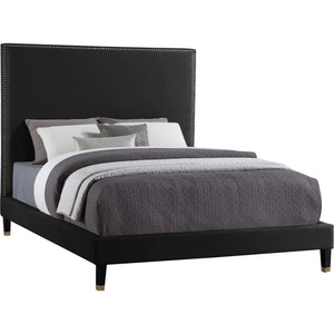 Meridian Harlie Black Velvet King Bed